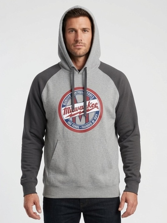 Milwaukee Tools 100 Years Anniversary Hoodie Men's XL Gray Raglan Sleeve Hoodie